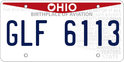 OH license plate GLF6113