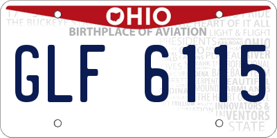 OH license plate GLF6115