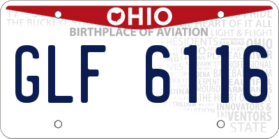 OH license plate GLF6116