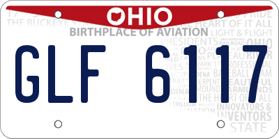 OH license plate GLF6117