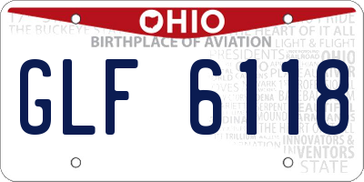 OH license plate GLF6118