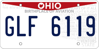OH license plate GLF6119