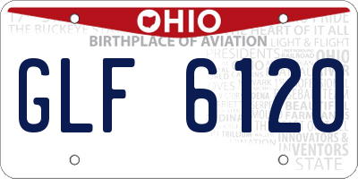 OH license plate GLF6120