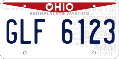 OH license plate GLF6123