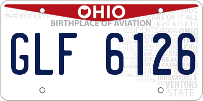 OH license plate GLF6126