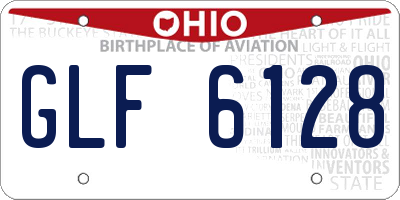 OH license plate GLF6128