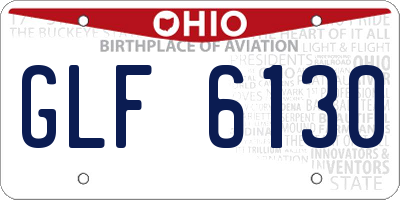 OH license plate GLF6130