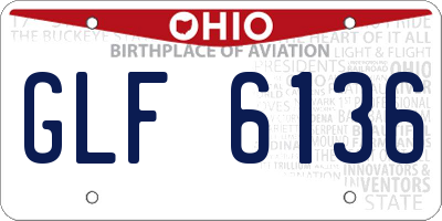 OH license plate GLF6136