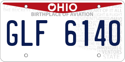 OH license plate GLF6140