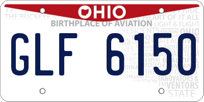 OH license plate GLF6150