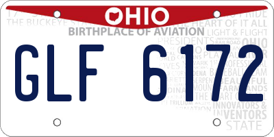 OH license plate GLF6172