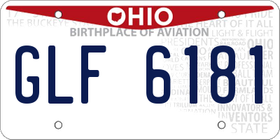 OH license plate GLF6181