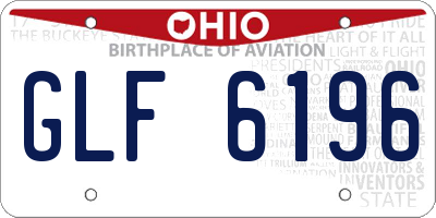 OH license plate GLF6196
