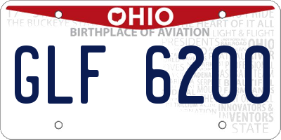 OH license plate GLF6200