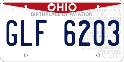 OH license plate GLF6203