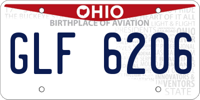 OH license plate GLF6206