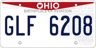 OH license plate GLF6208