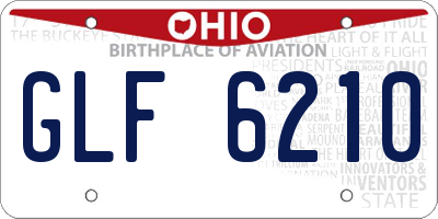 OH license plate GLF6210