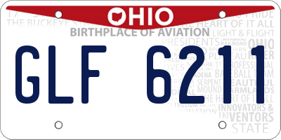 OH license plate GLF6211