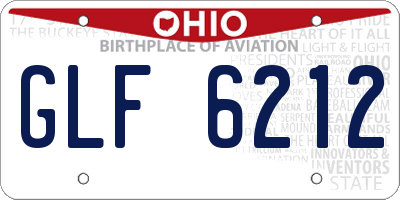 OH license plate GLF6212