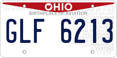 OH license plate GLF6213