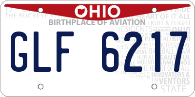 OH license plate GLF6217