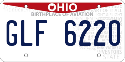 OH license plate GLF6220
