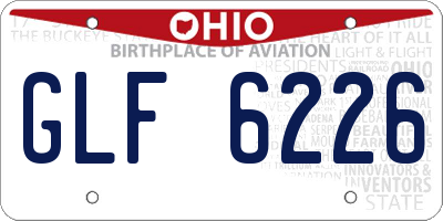 OH license plate GLF6226