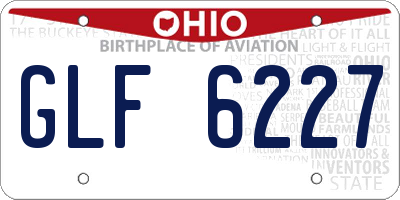 OH license plate GLF6227