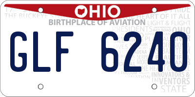 OH license plate GLF6240