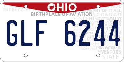 OH license plate GLF6244