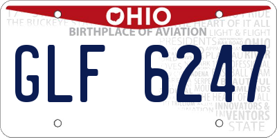 OH license plate GLF6247