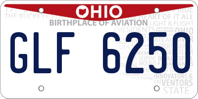 OH license plate GLF6250