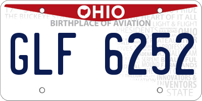 OH license plate GLF6252