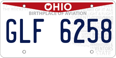 OH license plate GLF6258