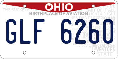 OH license plate GLF6260