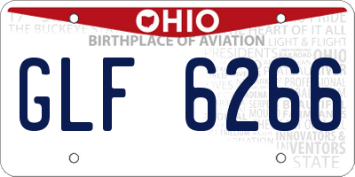 OH license plate GLF6266