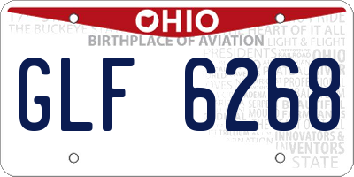 OH license plate GLF6268