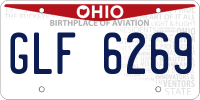 OH license plate GLF6269