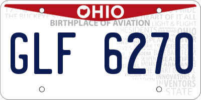 OH license plate GLF6270