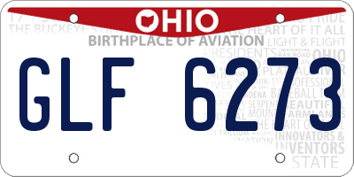 OH license plate GLF6273