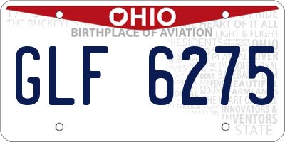 OH license plate GLF6275