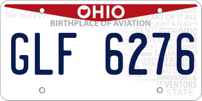 OH license plate GLF6276