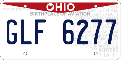 OH license plate GLF6277