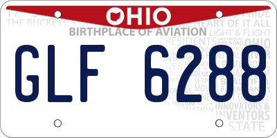OH license plate GLF6288