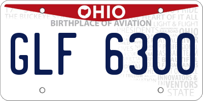 OH license plate GLF6300