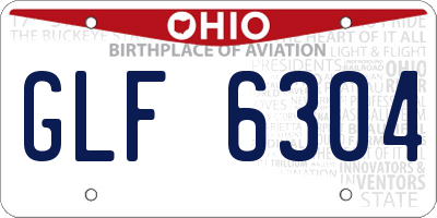 OH license plate GLF6304