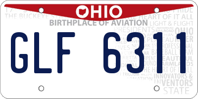 OH license plate GLF6311