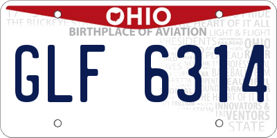 OH license plate GLF6314