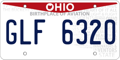 OH license plate GLF6320